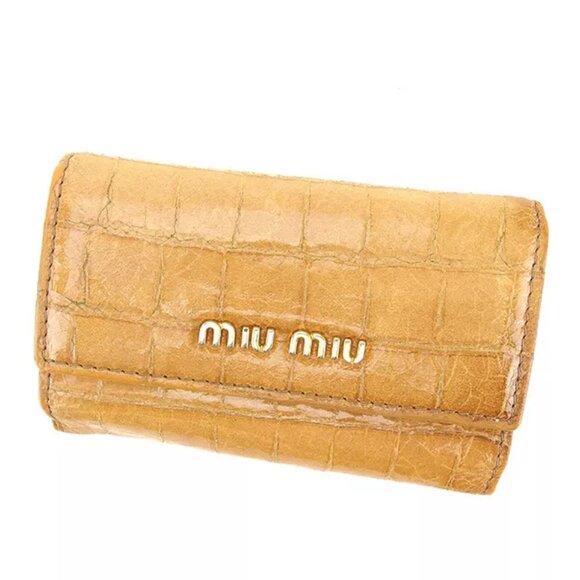 miumiu Key holder Key case Brown Brown Woman unisex Authentic Used - Picture 1 of 6